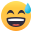 grinning face with sweat