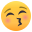 kissing face with closed eyes