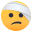 face with head-bandage