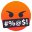 face with symbols on mouth
